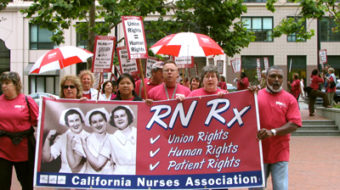 Nurses take to streets for union, patient rights