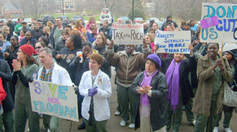 Rally rejects Governor Rell’s budget cuts