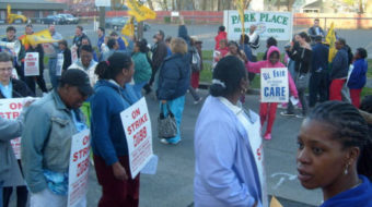 Nursing home workers strike hard-line Spectrum Corp.