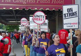 A small picket line turns into a mass outpouring