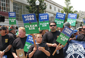 Good Jobs, Clean Air! Rally backs clean, safe ports plan