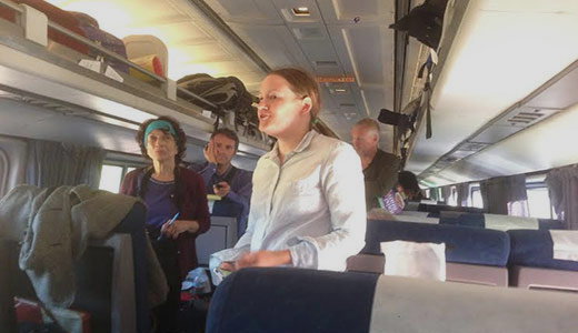 Activists gather for the Green line to the climate march