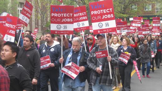 Rally for job security at Yale