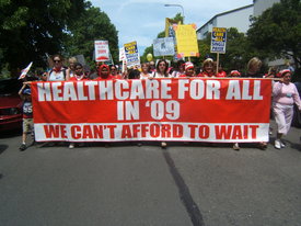 Thousands demand health care now!