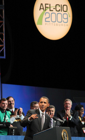 Obama raises the roof at labor convention in Pittsburgh