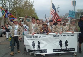 Veterans march to New Orleans: Make levees, not war