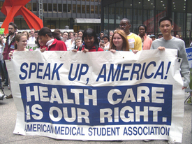 Medical students rally for universal health care
