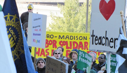 Conn. gov joins in “We are one with the workers of Wisconsin”