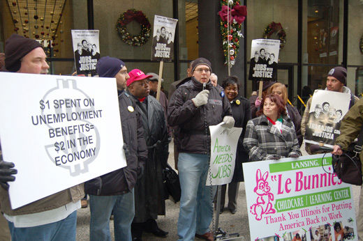 Activists rally for jobs and benefits in Chicago