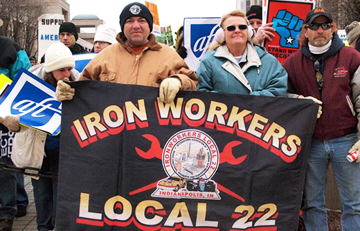 Video: Union power erupts in Indiana