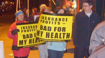 Rep. Larson’s office greets emergency rally for health care