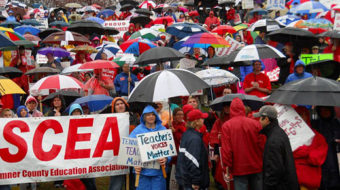 Thousands of Tennessee teachers rally against anti-labor bills