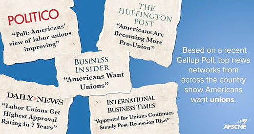 Gallup poll: “Americans want unions”