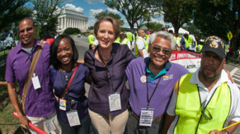 Union members swell the ranks of marchers in D.C.