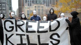 Protests rock Chicago bankers conference