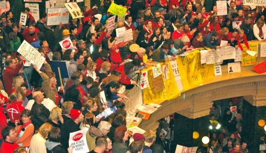 Wisconsin protesters: You couldn’t wait us out, so, you locked us out!