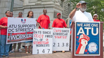 DC unions back streetcar workers fired for organizing