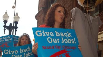 Chicago workers protest phony job creation