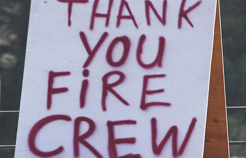 Union fire fighters risk life and limb in wildfires