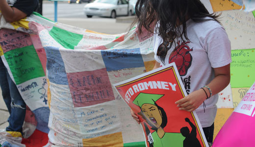 Undocumented youth, Latino voters protest Romney in Indiana