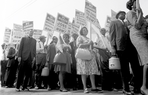 Today in labor history: Workers take part in protest against bank