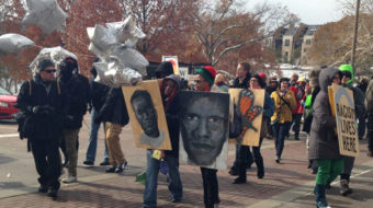 Street theatre a part of Ferguson area protests this week