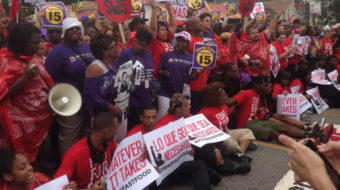 McDonald’s workers block streets during nationwide wage protests