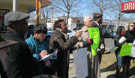 Fast food workers protest wage theft