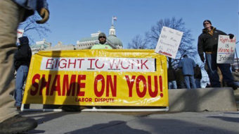 Indiana ‘right to work’ law headed for court showdown