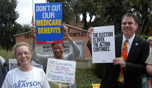 Orlando residents demonstrate against tax cuts for rich