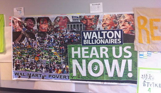 Union BBQs for strikers on way to Walmart shareholders meet