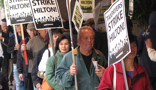 Hilton Hotel workers walk out in three cities