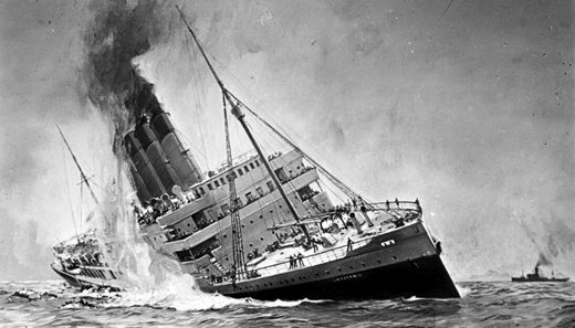 Today in history: The Lusitania is torpedoed and sinks 100 years ago