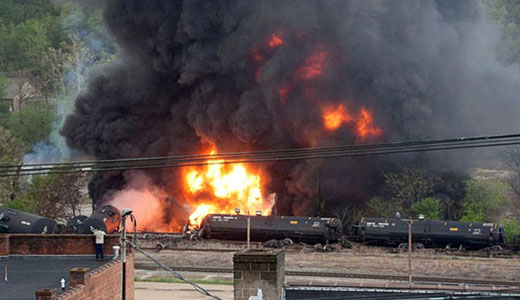 Oil train explosion rattles and poisons Virginia town