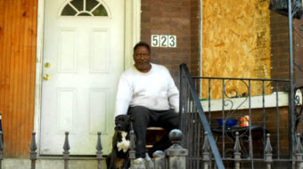 Foreclosed homeowner stands his ground on his own porch