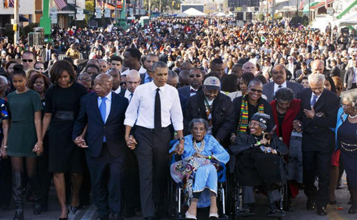 Tens of thousands mark Selma’s “Bloody Sunday” voting rights march
