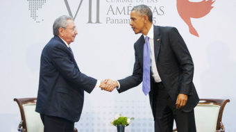 History in the making: Obama and Castro meet face to face