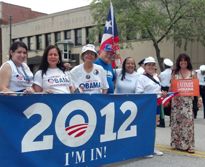 Puerto Rican parade features Latinos for Obama