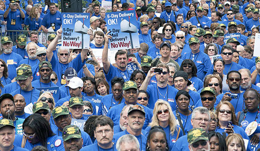 Postal union workers to stage hundreds of rallies Sept. 27