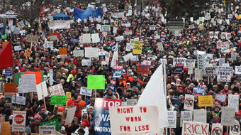 Michigan unions battle private sector right to work law