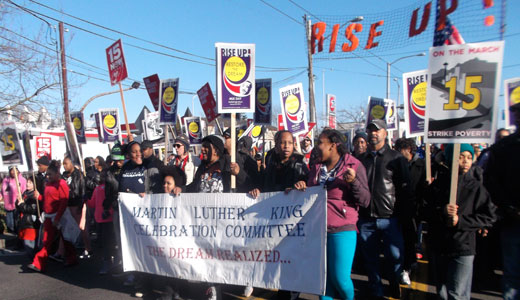 Thousands in Seattle march on MLK Day for $15 wage
