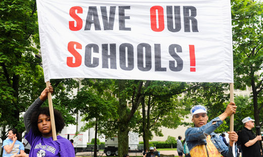 Teachers march against “teach to the test”