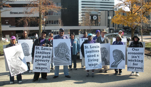 Missouri janitors fight poverty wages
