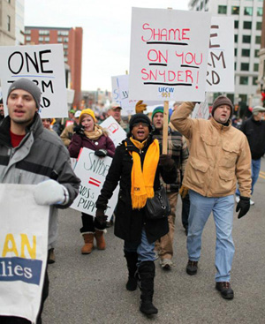 After Michigan setback, unions to fight back