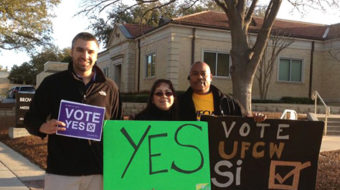 Students support successful union drive for campus workers
