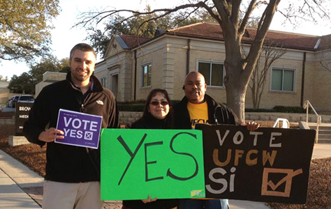 Students support successful union drive for campus workers