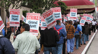 Hotel workers strike the Grand Hyatt