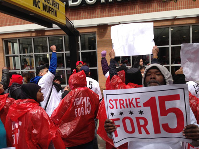 Chicago fast food and retail workers walk out