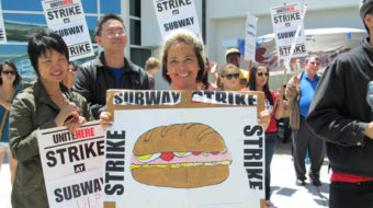 Oakland Airport concession workers strike for a day