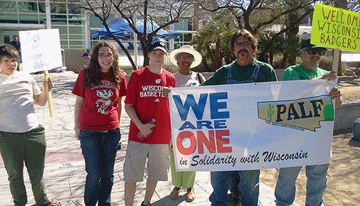 Arizona unions and basketball fans support Wisconsin